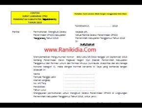 Contoh Surat Lamaran CPNS Kabupaten/Kota Oktober 2018